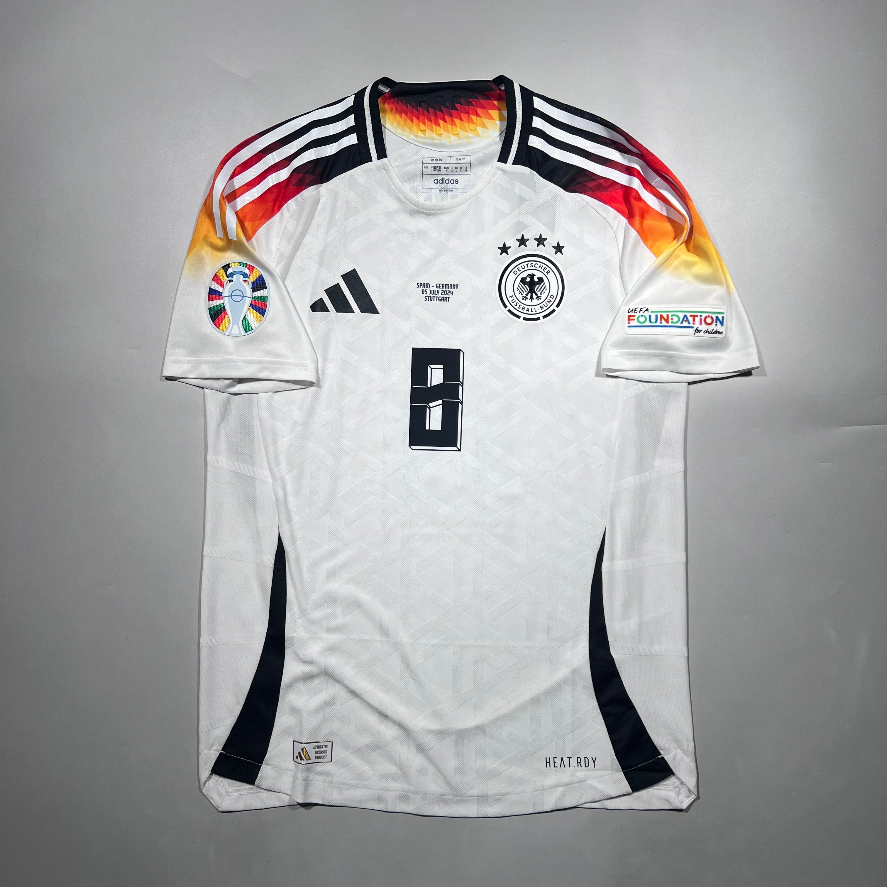 トニクロース #8 S ユーロ仕様 オーセンティック ユニフォーム Official #8 Kroos 2024 Germany Home Authentic Shirt Euro 2024