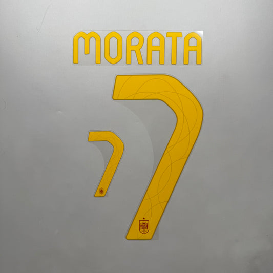 #7 Morata 2024 Spain Home Name & Number set Official