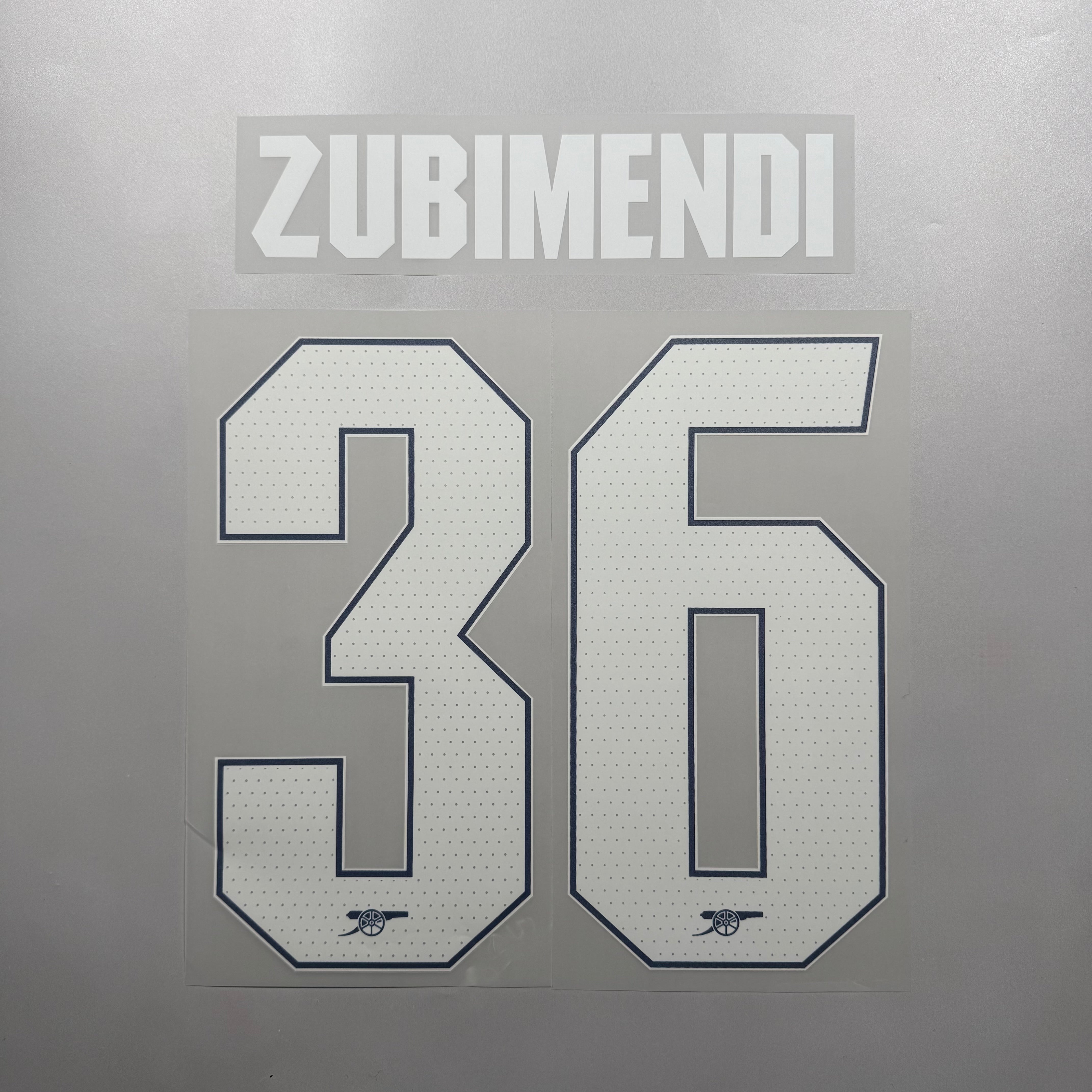 Official #36 Zubimendi 25/26 Arsenal Home Name & Number set – Kit