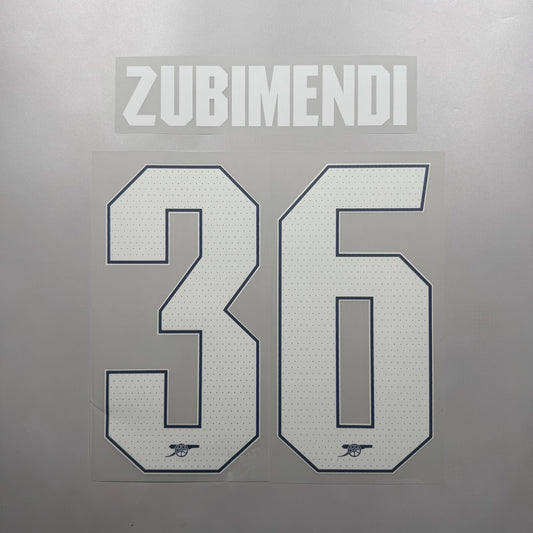 Official #36 Zubimendi 25/26 Arsenal Home Name & Number set