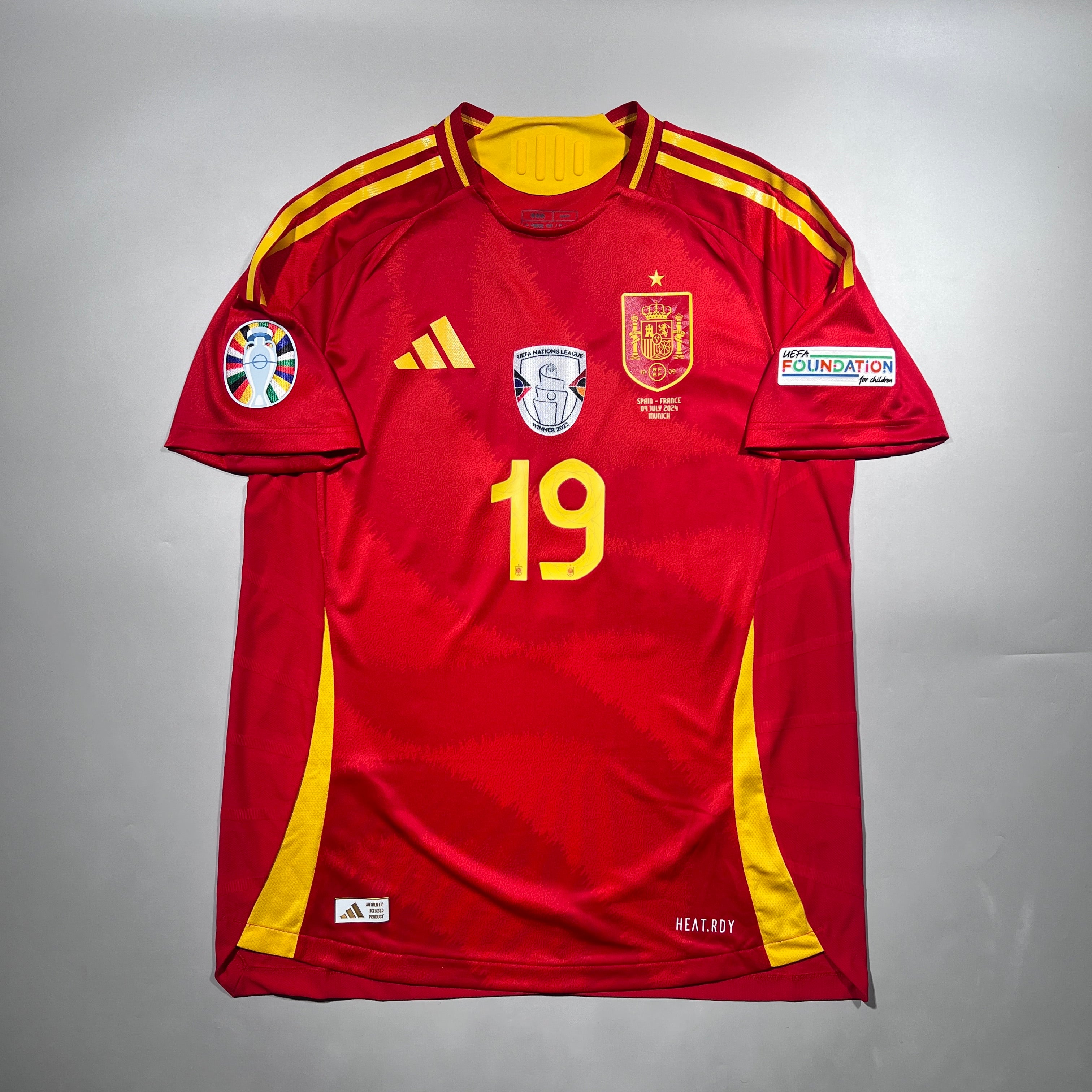 【国内正規品】LAMINE YAMAL Lサイズ 10番　オーセンティック Official #19 Lamine Yamal 2024 Spain Home Authentic Shirt Euro