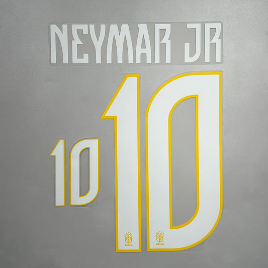 Official #10 Neymar Jr 2026 Brazil Away Name & Number set