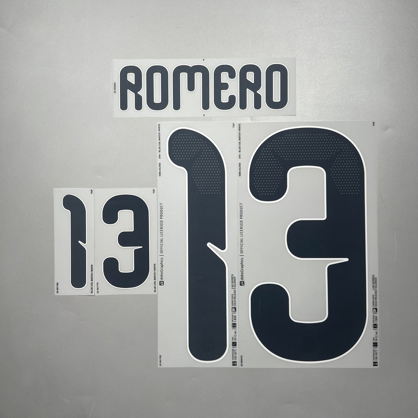 Official #13 Romero 2026 Argentina Home Name & Number set