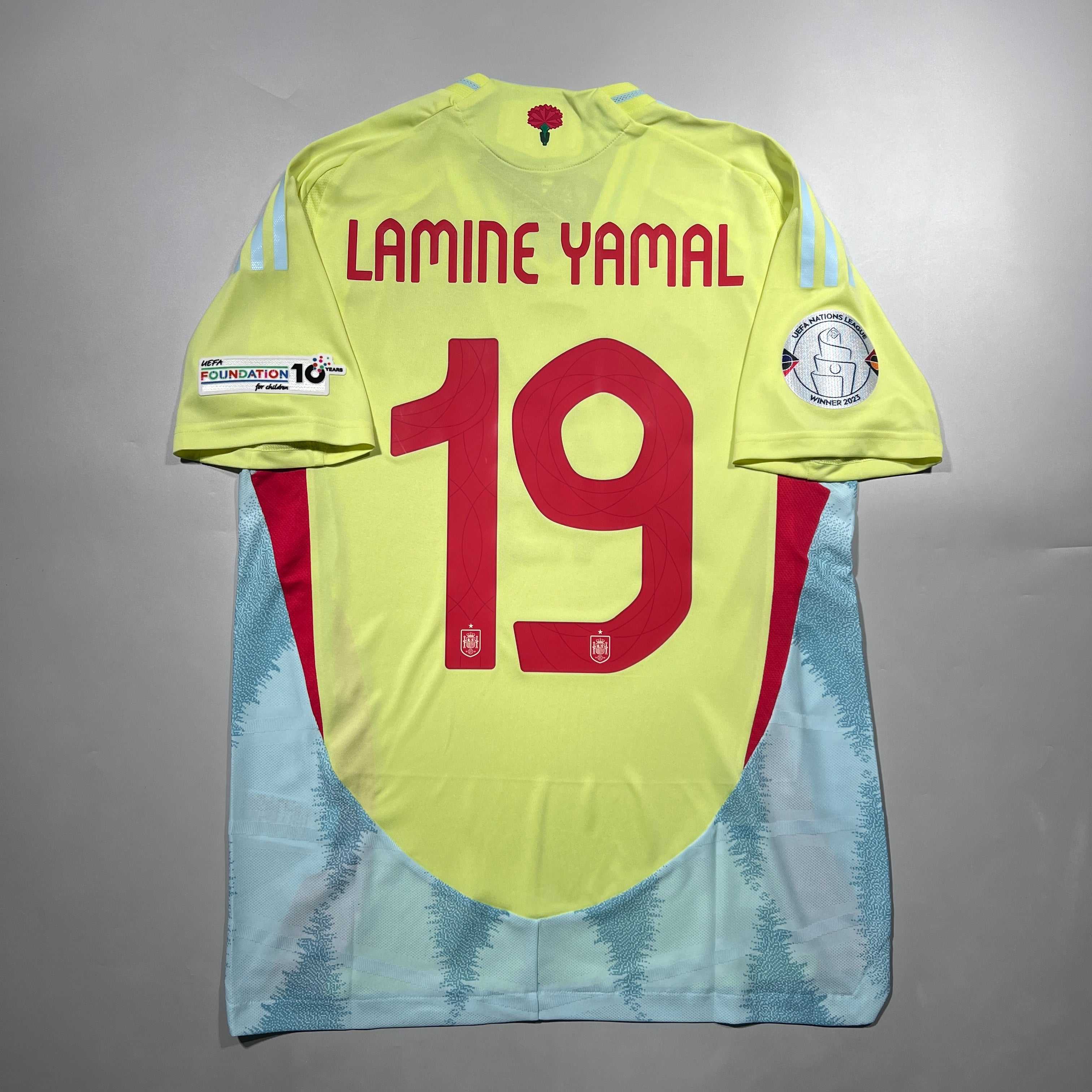 Official #19 Lamine Yamal 2024 Spain Away Authentic Shirt UEFA