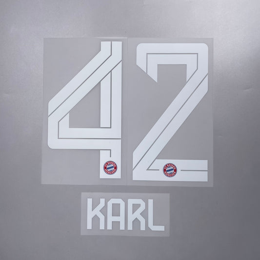 Official #42 Karl 25/26 Bayern Munchen Home Name & Number set