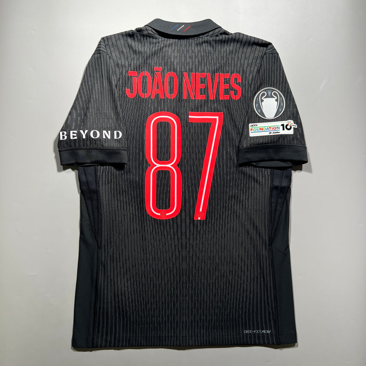 Official #87 João Neves 25/26 Paris Saint-Germain Forth Authentic Shirt UCL Nike HQ4208-045