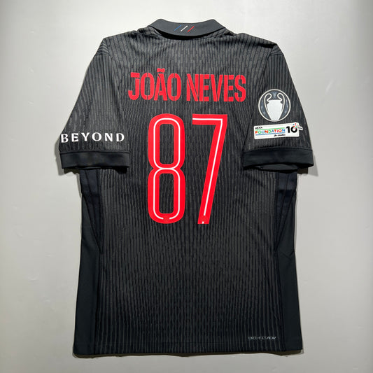 Official #87 João Neves 25/26 Paris Saint-Germain Forth Authentic Shirt UCL Nike HQ4208-045