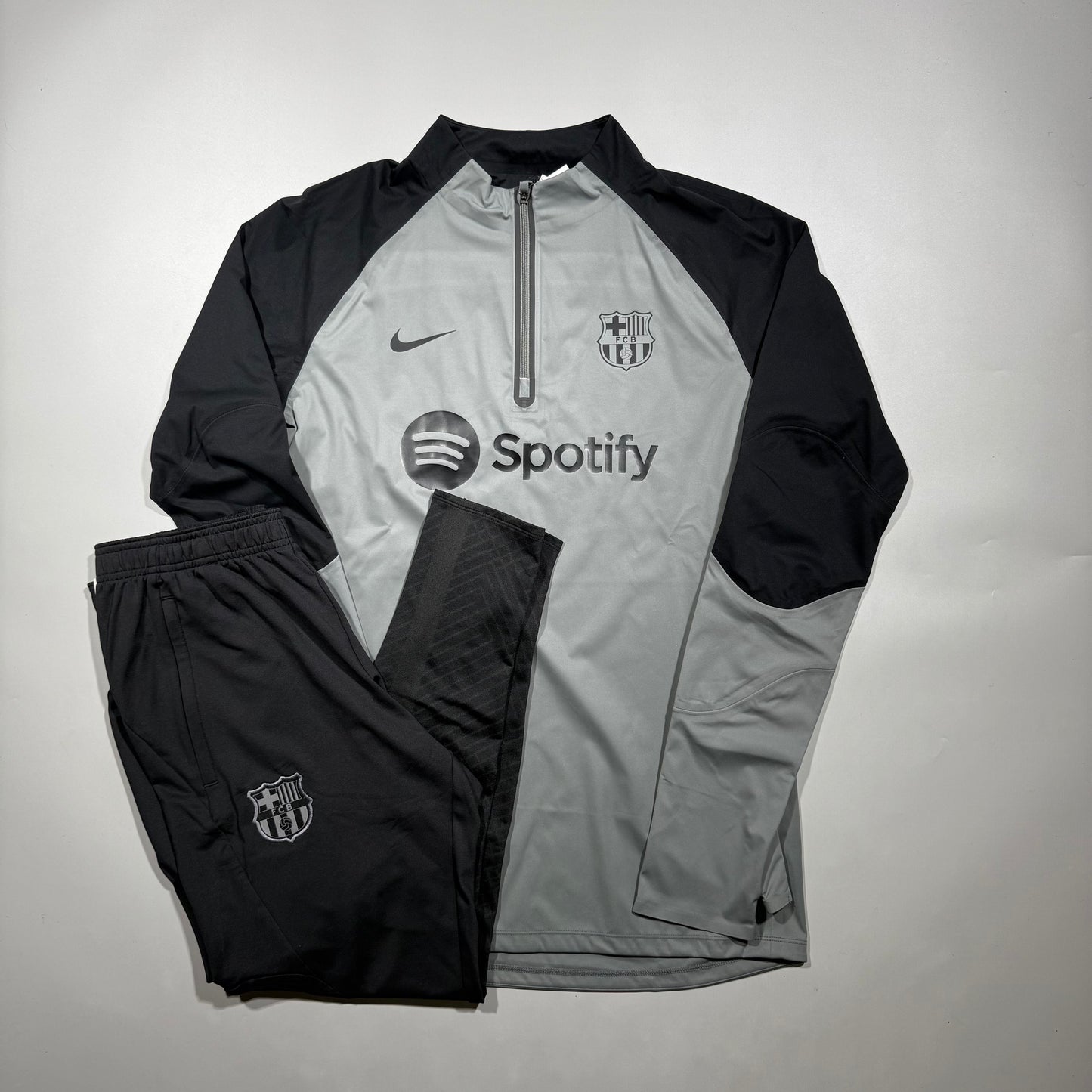 Official Barcelona Training Shirt Storm-FIT Strike Drill Winter Warrior - Steel + Pants set