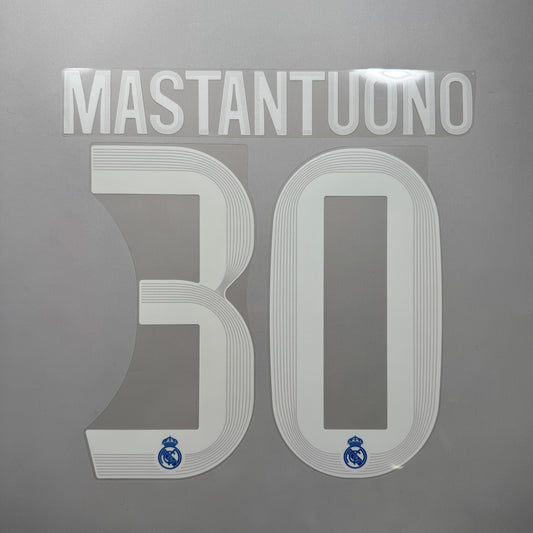 #30 Mastantuono 25/26 Real Madrid 3rd Name and Number set Official
