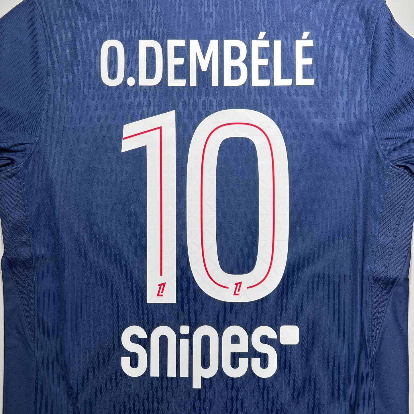 Official #10 O. Dembele 25/26 Paris Saint-Germain Home Authentic Shirt Ligue 1 Full Patch Size L