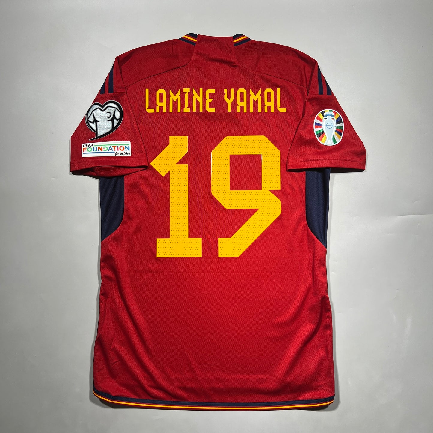 Official #19 Lamine Yamal 2022 Spain Home Stadium Shirt UEFA Euro 2024 European Qualifier Size M(JP:XL)