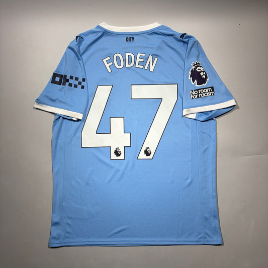Official #47 Foden 25/26 Manchester City Home Stadium Shirt Size L