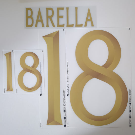 23-24 Italy 125th  #18 BARELLA Name and Number set