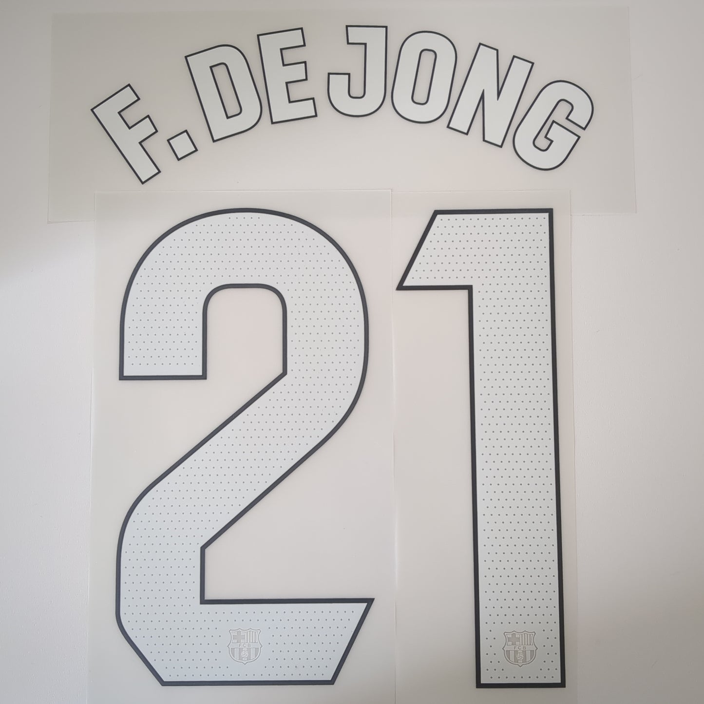 23-24 FC Barcelona Home  #21 F.DE.JONG Name and Number set