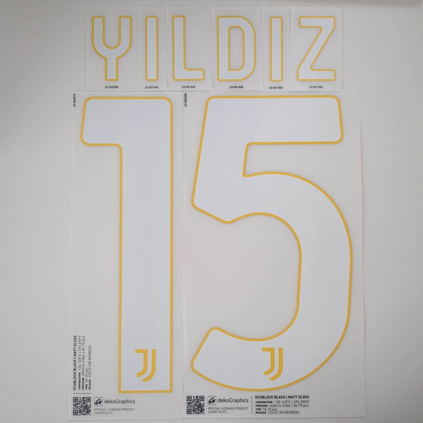 23-24 Juventus Home #15 YILDIZ Name and Number set