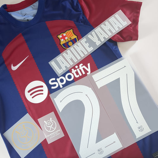 LAMINE YAMAL | 23-24 Barcelona Home Fan Issue Super Copa Final