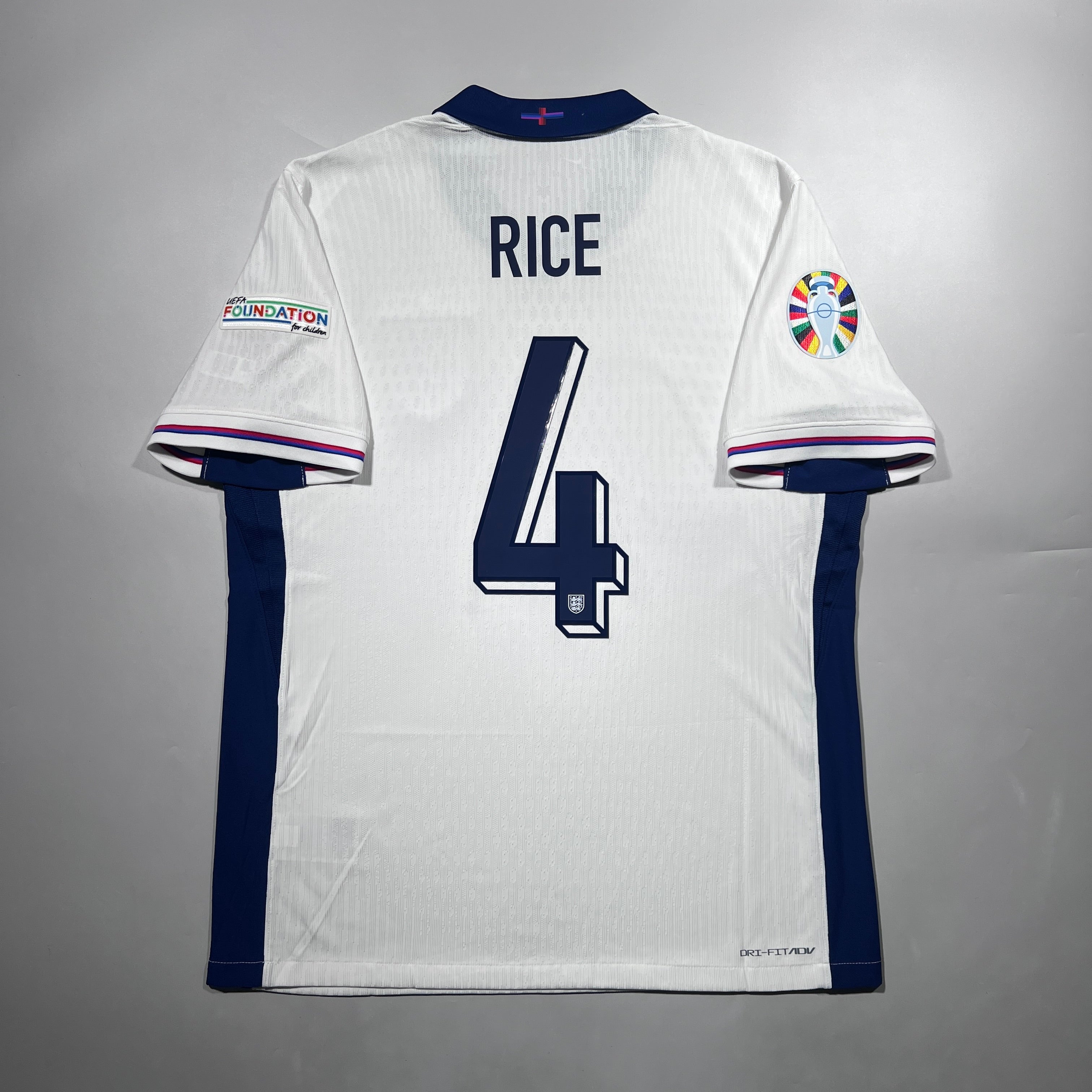 Official #4 Rice 2024 England Home Authentic Shirt Size L – Kit of