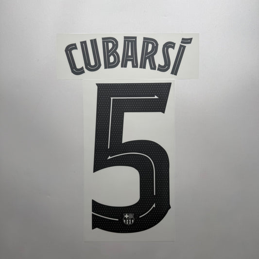 #5 Cubarsi 25/26 FC Barcelona Away Club Name & Number set Official