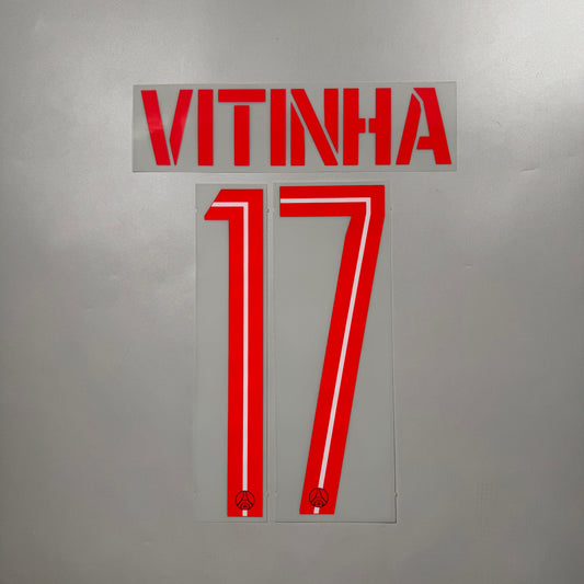 Official #17 Vitinha 25/26 Paris Saint-Germant （PSG）4th Name & Number set Club Font