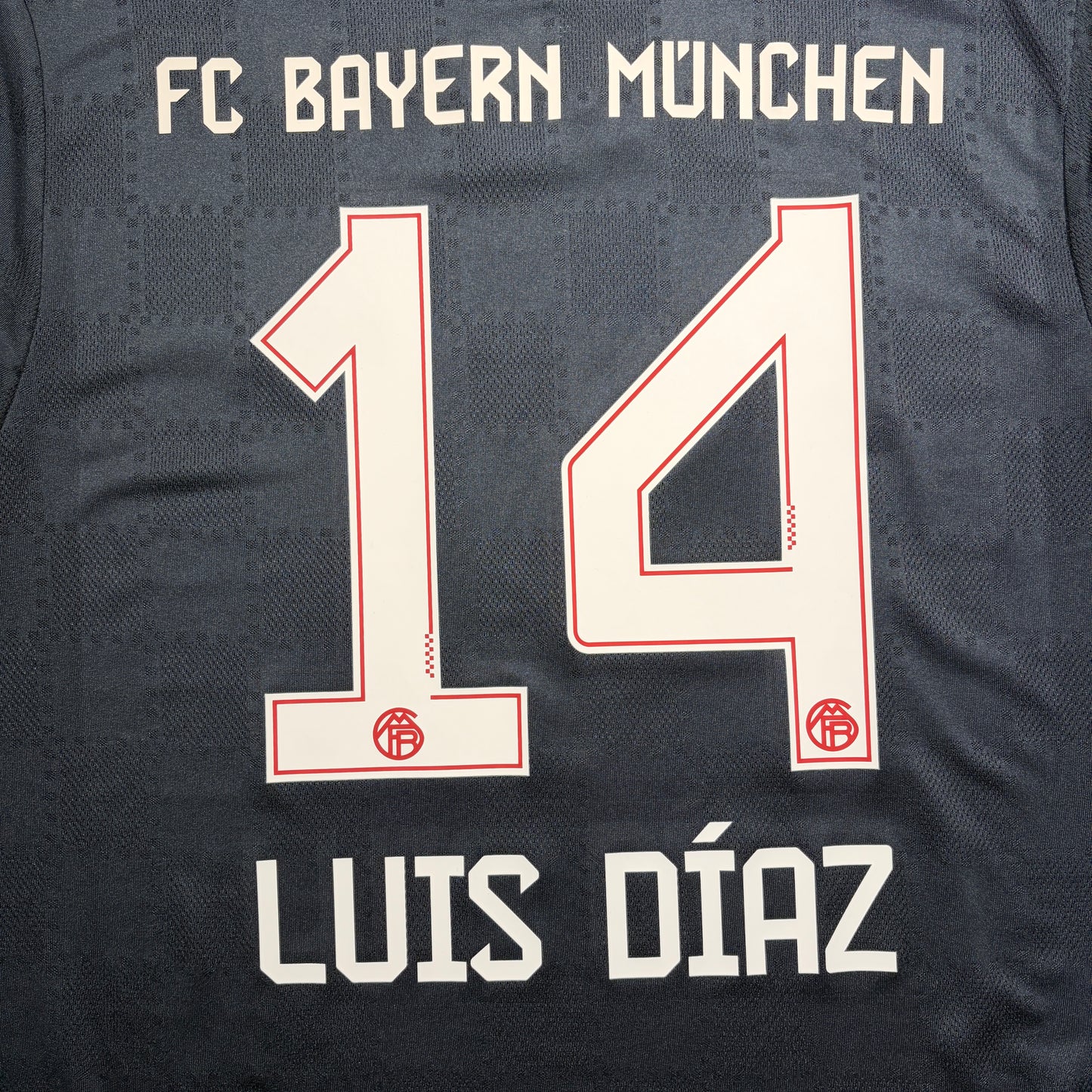 Official #14 Luis Diaz 25/26 Bayern Municn 3rd Authentic Shirt Size JP:2XL