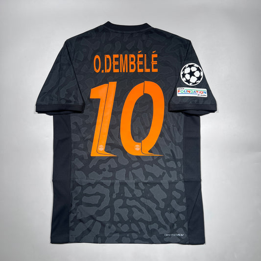 Official #10 O. Dembele 23/24 Paris Saint-Germant（PSG）3rd Authentic Shirt Size M