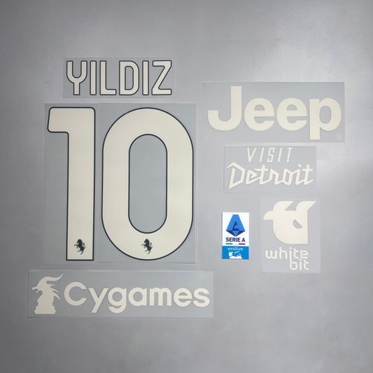 Official #10 Yildiz 25/26 Juventus 3rd  Name and Number set + Patch Serie A Pack