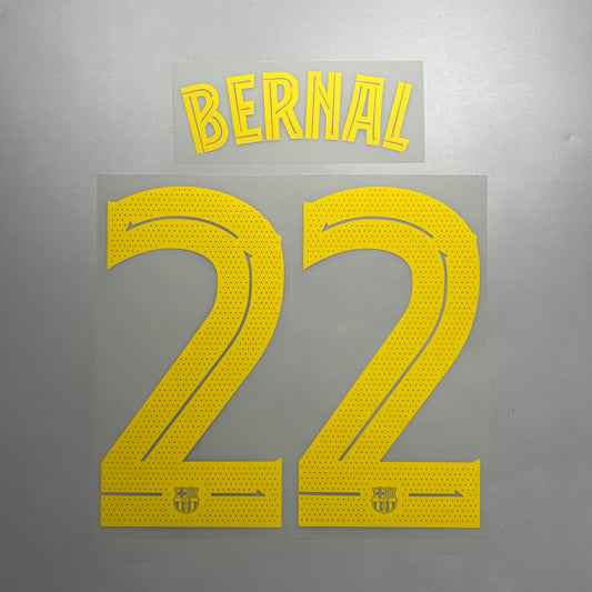 Official #22 Bernal 25/26 FC Barcelona Home Name & Number set Club