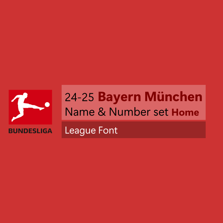 24-25 FC Bayern Munchen Home Name and Number set