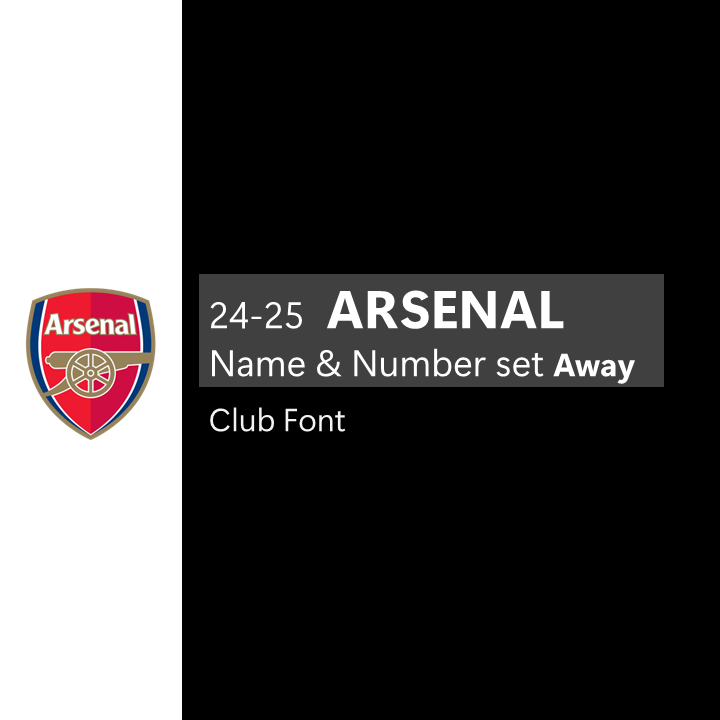 24-25 Arsenal Away Cup Font