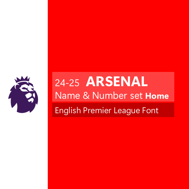 24-25 Arsenal Home Premier League Font