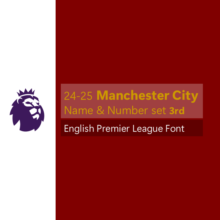 24-25 Manchester City 3rd English Premier League Font