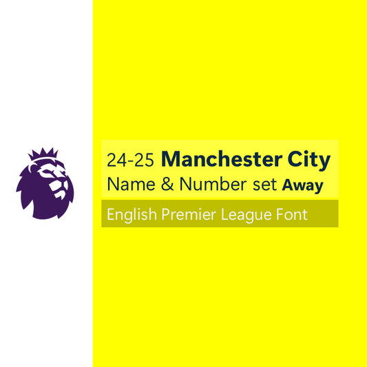 24-25 Manchester City Away English Premier League Font