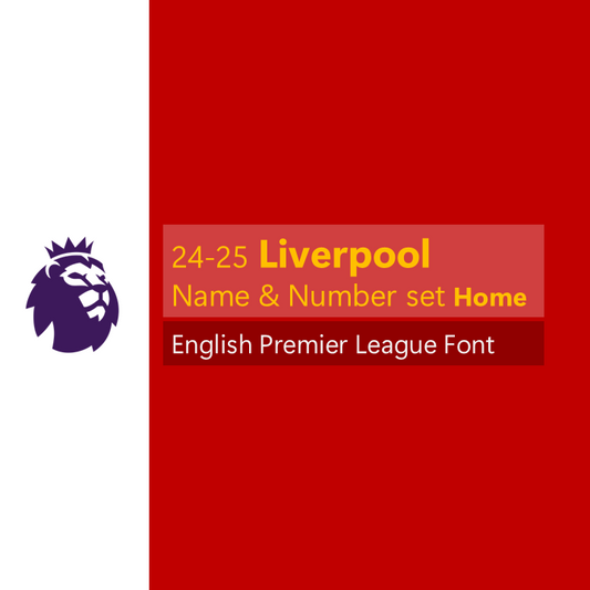 24-25 Liverpool Home English Premier League Font