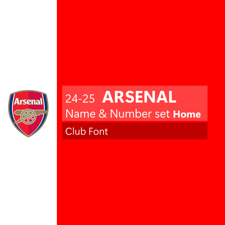 24-25 Arsenal Home CUP FONT