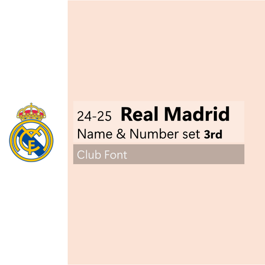 24-25 Real Madrid 3rd Name & Number set