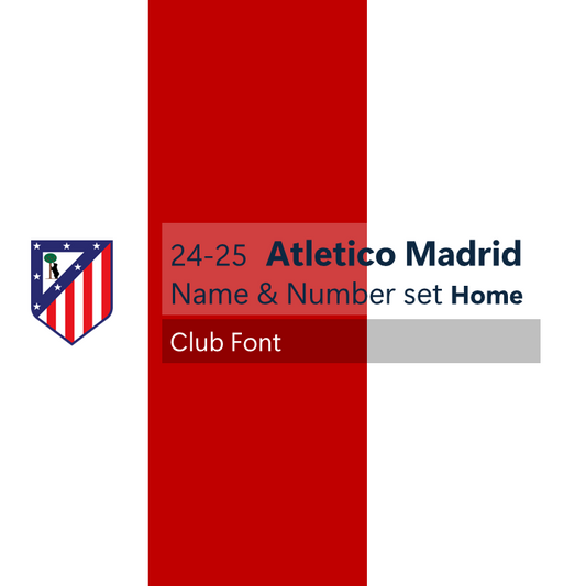 24-25 Atletico Madrid Home Cup Font