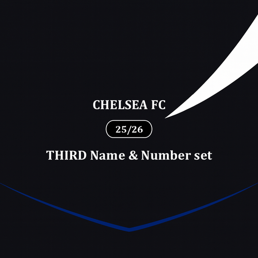 Official 25/26 Chelsea 3rd English Premier League Name and Number set
