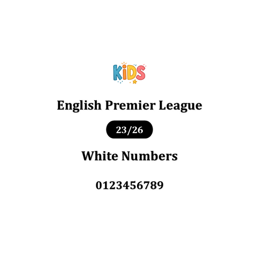 Kids 23/26 Premier League Numbers WHITE Official