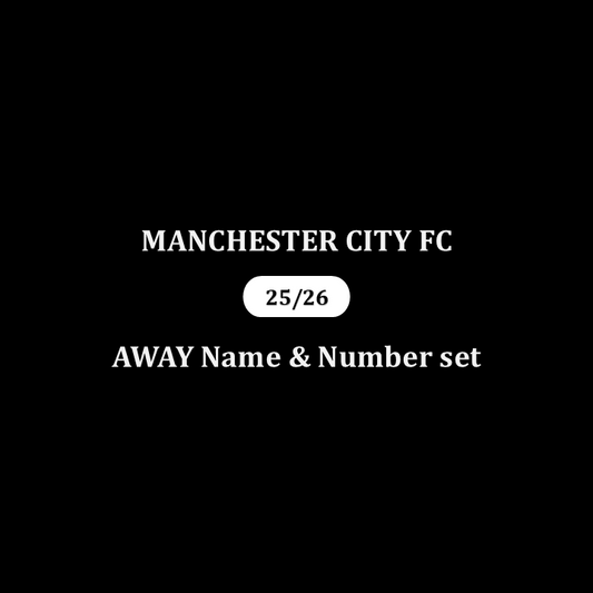 Official 25/26 Manchester City Away English Premier League Name & Number set