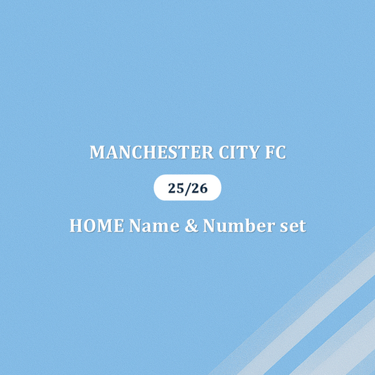 Official 25/26 Manchester City Home English Premier League Name & Number set