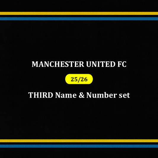 Official 25/26 Manchester United 3rd English Premier League Name and Number set