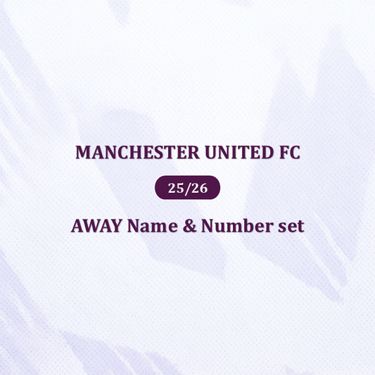 Official 25/26 Manchester United Away English Premier League Name & Number set
