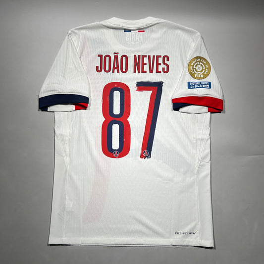 Official #87 Joao Neves 24/25 Paris Saint-Germant (PSG) Away Authentic Shirt CWC Size M