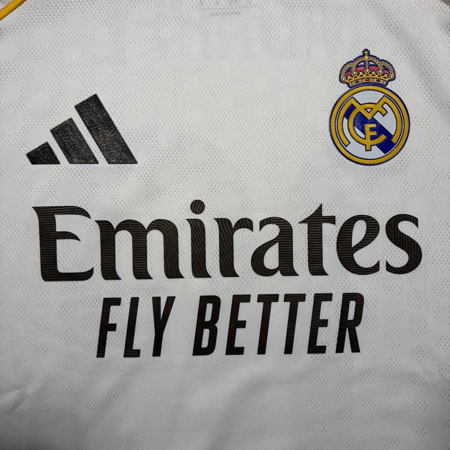 Official #10 Mbappe 25/26 Real Madrid Home Authentic Shirt Long Sleeve  Size JP:XL