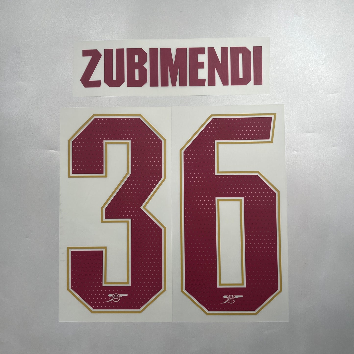 Official #36 Zubimendi 25/26 Arsenal 3rd Name & Number set Club Font