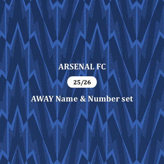 25/26 Arsenal Away Name & Number set English Premier League Font