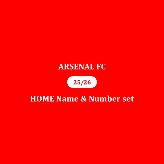 25/26 Arsenal Home Name & Number set English Premier League Font