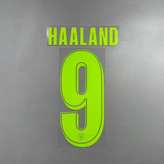 Official #9 Haaland 25/26 Manchester City 3rd Name and Number set Club Font