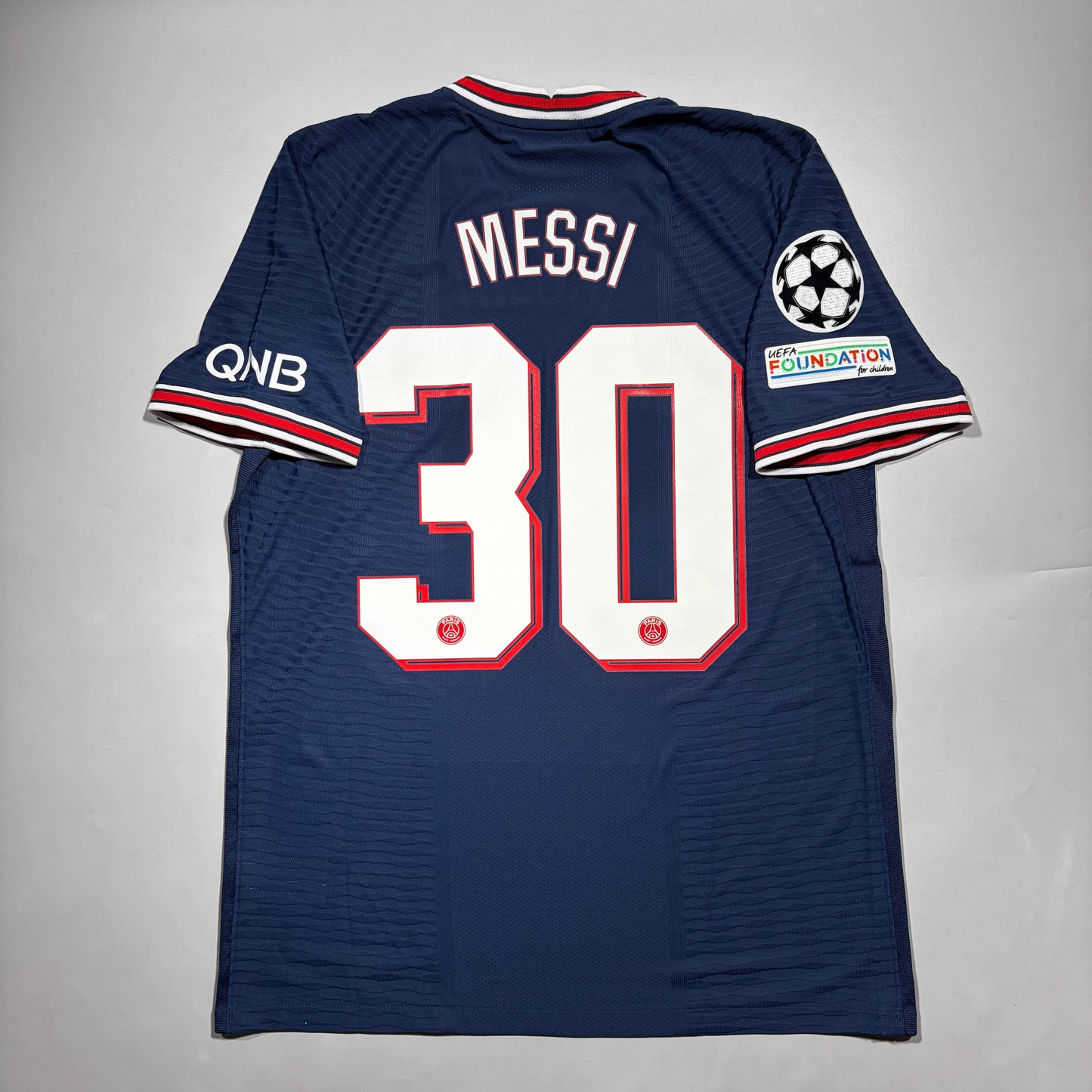Official #30 Messi 21/22 PSG Home Authentic Shirt Champions League Size L