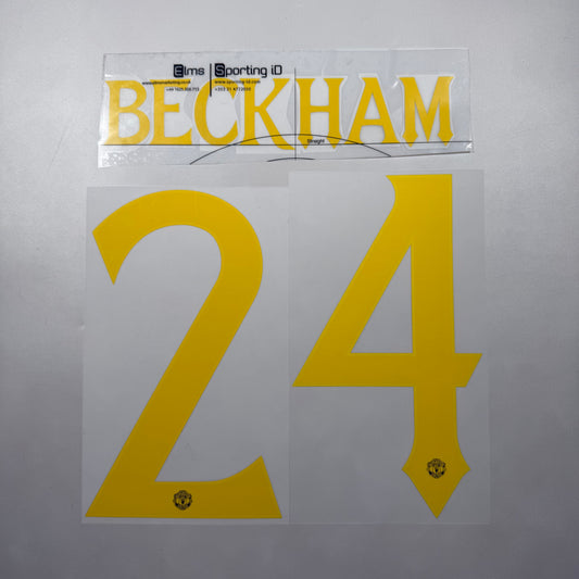 Official #24 Beckham 25/26 Manchester United 3rd  Name and Number set Club Font